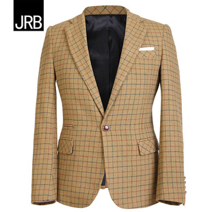  韩版男装 时尚休闲英伦风格修身格子男西装 男士西服 男外套