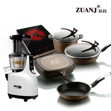 ZUANJ 钻技锅 原汁机+炒锅+盖+汤锅+盖+平底锅 +双面锅+钻技炉