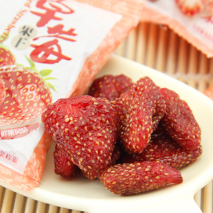  乐透社 鲜引力草莓果干 草莓干 果脯蜜饯 小包约60g 特产零食年货