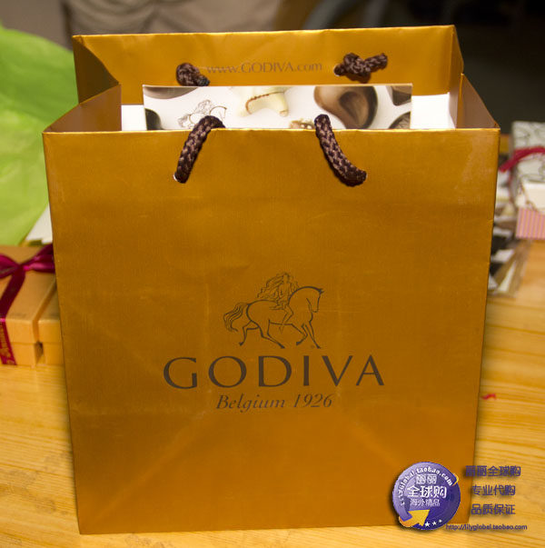 GODIVA 高迪瓦 歌帝梵 巧克力 原装购物袋 金色 中号 印尼产