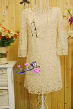 cisie韩版女装2011秋冬新款伴娘敬酒 范范玮琪订婚绝美蕾丝连衣裙