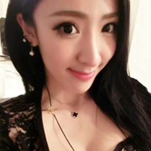  梵克雅宝项链 范冰冰同款四叶草贝壳玫瑰金镀金女款项链 锁骨链