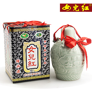  女儿红 绍兴黄酒 五年陈 青瓷礼盒小坛装 1000ML 半干型