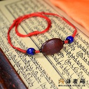 西藏高古千年三棱辽金老玛瑙，珠子天然青金石，项链古玩古董收藏