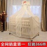圣宝度伦正品 可加长变书桌多功能婴儿童床实木SB9131白/杏色包邮