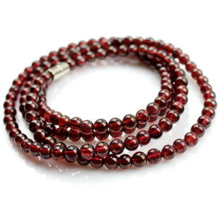  开运堂 正品特价巴西石榴石4mm3圈手链 可定多圈 水晶饰品 女人石