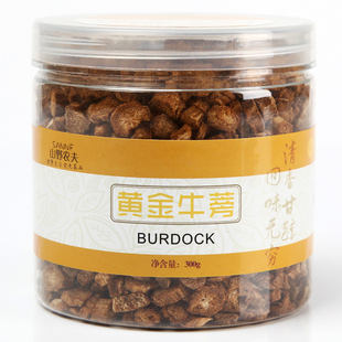  山野农夫 牛蒡茶 一级晒干牛蒡片 正品黄金牛蒡茶 300克/罐