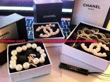 [Chanel] de productos auténticos importados desde el extranjero oro LOGOTIPO collar collar de perlas de oro a pequeña hebilla de Hong contra