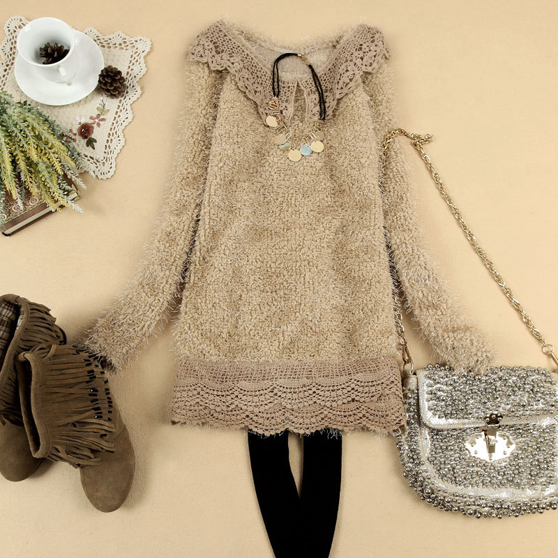 韩版修身长袖复古...