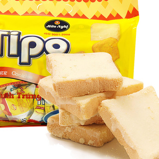  零利润 正品 越南进口零食tipo鸡蛋白巧克力面包干 300g营养美味