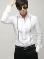 修身男装衬衫 Dior迪奥风格 修身英伦风 竖褶皱 婚礼服衬衣