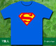个性T恤超人T恤宝蓝色短袖定制T
