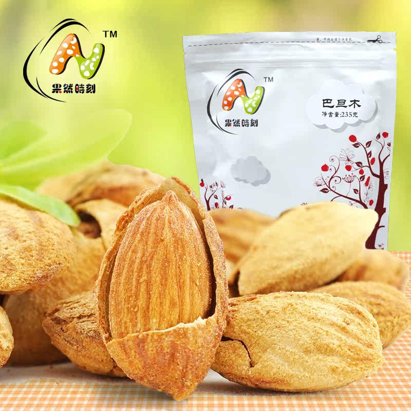 【果然时刻_手剥巴旦木】零食坚果炒货特产手剥薄壳杏仁235gx2袋