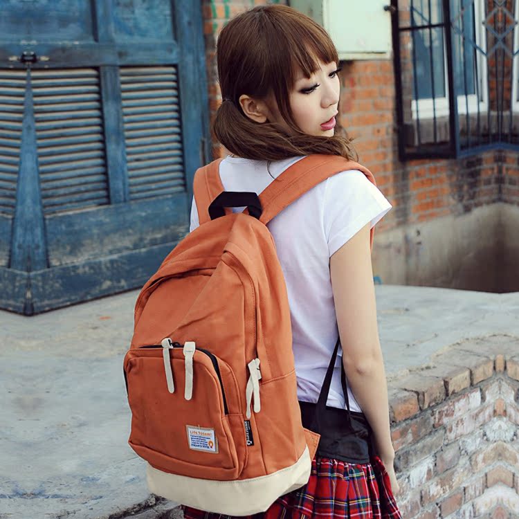 双肩包男潮韩版书包...