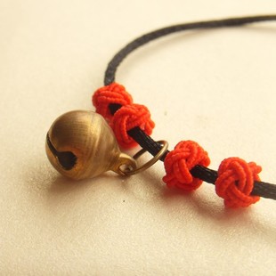  手工原创 民族风简约情人结编绳脚链 铜质铃铛手链/脚链