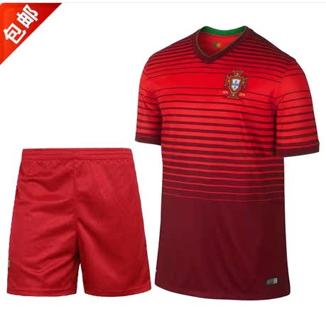 2014世界杯葡萄牙球衣 主场红色短袖足球服套