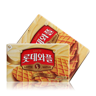  限区包邮韩国食品进口零食 休闲饼干好吃乐天奶油瓦夫鸡蛋煎饼40g