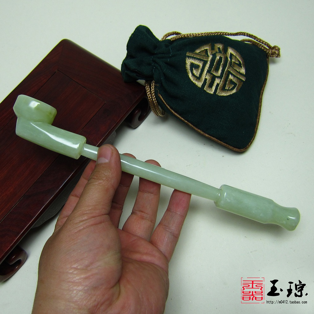 老式烟袋长杆玉石岫玉烟袋锅旱烟嘴 烟斗烟袋锅含烟袋玉石烟袋嘴在类目 ZIPPO/瑞士军刀/眼镜, 烟具, 烟斗中 - 来自Buy2taobao.com提供专业的淘宝代购服务