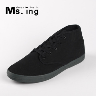  满199减100 中帮帆布鞋 系带休闲鞋子男鞋特大码帆布鞋49 50码新