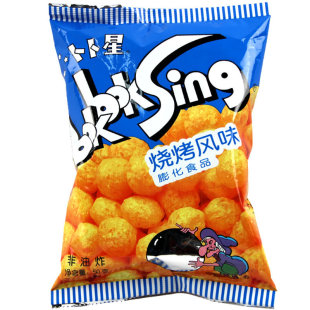  卜卜星烧烤味 童年经典80后办公室小零食  扑扑星 非油炸膨化50g