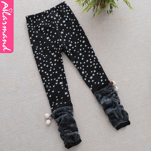  童装女童春装打底裤韩版童装保暖裤小脚靴裤儿童加厚加绒裤子