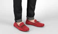 Демисезонные ботинки ^全新正品 bottega veneta 寶緹嘉14春夏男款紅色麂皮織皮船鞋