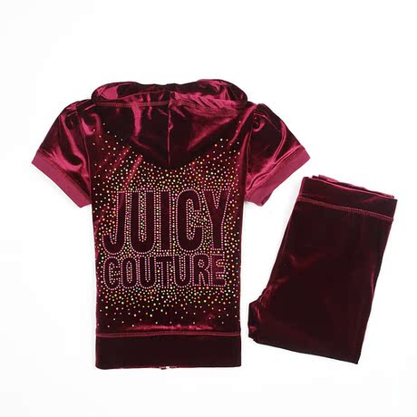 美国代购正品juicy金丝绒套装女 2014夏季新款