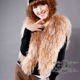 VIVI独款<em>整皮滩羊毛马甲</em>皮草马甲背心质量第一