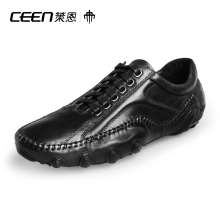 CEEN 策恩-海舰鞋 休闲系带手工拉线皮鞋男士英伦商务厚底鞋X0056