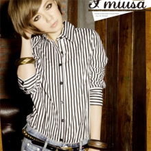 『淑阁阁』2011新款 英伦时尚帅气直条纹衬衫 N525