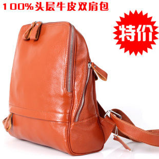  旅游背包真皮双肩包时尚头层牛皮女背包街头休闲背包真皮女韩版潮