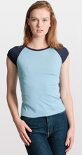 美国正品 现货美国产5色American Apparel/AA 撞色插肩T恤
