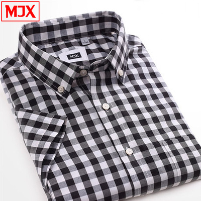 MJX2014夏季新款男士格子短袖衬衫 男装 男 衬衣休闲 短袖衬衣