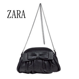 zara包包2012新款专柜正品代购简约女包春季化妆包韩版小包包黑色