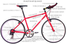 CBL铬钼钢运动自行车 前2后4培林花鼓 跑车 山地车 公路车