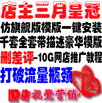 淘宝店铺推广 店铺装修模板全套 网店装修模版旺铺扶植版/标准版