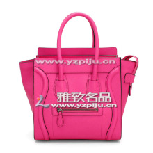C琳 Luggage 笑脸包 小荔枝纹 荧光粉原版皮 Micro 26CM 银色LOGO