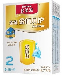  Dumex/多美滋 金装金盾贝护2段400g/盒装 较大婴儿配方奶粉