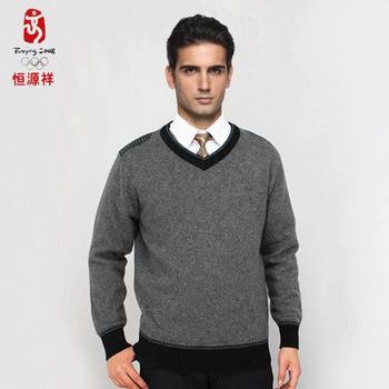 <em>毛衣搭配</em>_桃心领 V领厚款毛衫 专柜正品恒源祥