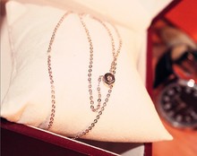 Grandes modelos S con un solo diamante de Cartier 24k collar de Cartier de diamantes diamantes sueltos de oro rosa corto collar de Europa