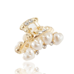  特价张太太饰品 韩国韩版发饰 珍珠桃心小抓夹 刘海发夹 顶夹B148