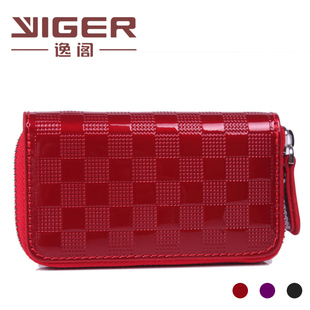  YIGER 逸阁 女士钥匙包女式韩国牛皮拉链正品 可爱锁匙包