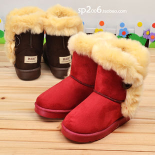  正品儿童雪地靴防滑宝宝棉靴超厚保暖靴户外童鞋低筒靴男童女童冬