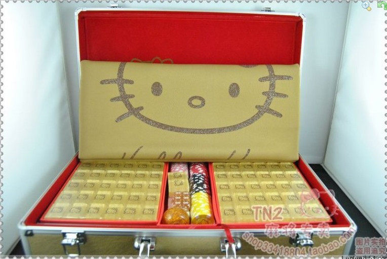 特价 hello kitty 2010年经典豪华版 金色大号 水晶麻将 大号 02