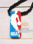 NBAlogo木质木头制篮球街头挂饰件包链车用挂链项链