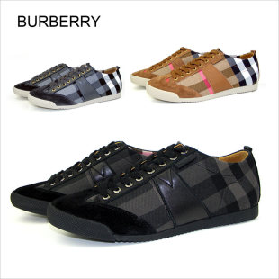  英伦BURBERRY新款男式经典格纹休闲鞋/板鞋 日常休闲男鞋