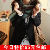 包邮春装新款2012 韩版修身小西装女装中长款黑色休闲西服小外套