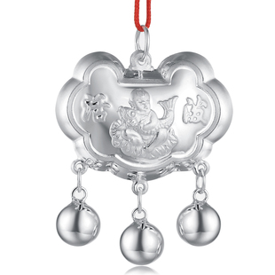  7度国际 精品宝宝银饰990足银宝宝长命锁 银锁 活泼 YS002