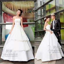 赛美婚纱XF1388蝴蝶结缎面修身新娘婚纱礼服旗袍 实物婚纱苏州