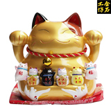 9折包邮！金石工坊开业礼品金色招财猫储蓄罐 大号金运招财猫摆件